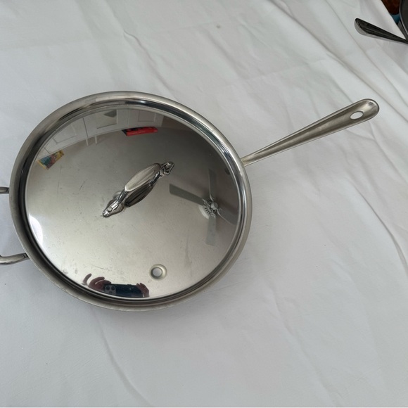 All-Clad 3-Quart Stainless Steel Sauté Pan with Lid - Picture 2 of 4